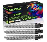 WZLAD IM C2500H Compatible for Ricoh Toner Cartridges with Chip IM C2000 IM C2500 IM C2000A IM Printers (3 Pack Black)