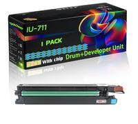 WZLAD IU-711 Compatible for Konica Minolta Drum+Developer Unit with Chip BizHub C654 C754 C654e Printers (1 Pack Cyan)