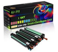 WZLAD IU-711 Compatible for Konica Minolta Drum+Developer Unit with Chip BizHub C654 C754 C654e Printers (4-Pack BK/C/M/Y)