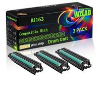 WZLAD IU163 Compatible for Konica Minolta Drum Unit with Chip （Drum Unit+Developer Unit） Bizhub 162 163 210 211 220 7516 7521 7616 7622 DI152 Printers (3 Pack Black)
