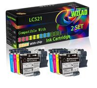 WZLAD LC521 Compatible for Brother Ink Cartridge (2Set)