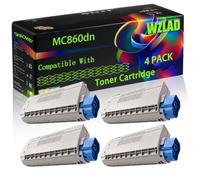 WZLAD MC860dn Compatible for Okidata OKI Toner Cartridge (4BK) | MC860dn Compatible for Okidata OKI Toner Cartridge with Chip MC860CDXN MC860CDTN MC860DN MC860MFP Printers