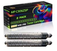WZLAD MP C306ZSP Compatible for Ricoh Toner Cartridge with Chip MP C306ZSP MP C306ZSPF MP C307SP MP C307SPF MP Printers (2 Pack Black)