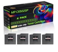 WZLAD MP C6502SP Compatible for Ricoh Toner Cartridge with Chip MP C6502SP MP C6503SP MP C8002SP MP Printers (4 Pack Black)