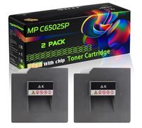 WZLAD MP C6502SP Compatible for Ricoh Toner Cartridge with Chip MP C6502SP MP C6503SP MP C8002SP MP Printers (2 Pack Black)