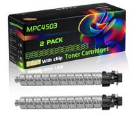 WZLAD MPC4503 Compatible for Ricoh Toner Cartridges with Chip MP C6003ZSP MP C4503ZASP MP C5503ZASP MP C4503ZSP MP Printers (2 Pack Black)