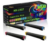 WZLAD MX-23GT Compatible for Sharp Toner Cartridge with Chip MX 1810U 2010U 2310F 2311FN 2314FN Printers (4-Pack BK/C/M/Y)