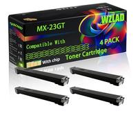 WZLAD MX-23GT Compatible for Sharp Toner Cartridge with Chip MX 1810U 2010U 2310F 2311FN 2314FN Printers (4 Pack Black)