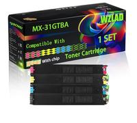 WZLAD MX-31GTBA MX-31GTCA MX-31GTMA MX-31GTYA Compatible for Sharp Toner Cartridge with Chip MX-3100NSP MX-3100N MX-2600NSP MX-2600N Printers (4-Pack BK/C/M/Y)