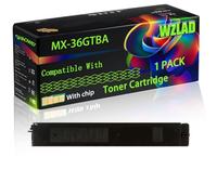 WZLAD MX-36GTBA MX-36GTCA MX-36GTMA MX-36GTYA Compatible for Sharp Toner Cartridge with Chip MX-2610N MX-3610N MX-3110N MX-2640N MX-3115N MX-3140N Printers (1 Pack Black)
