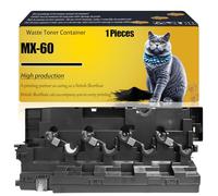 WZLAD MX-60 Compatible for Sharp Waste Toner Container MX601HB MX-3050 MX-3060 MX-3070 MX-3550 MX-3560 MX-3570 MX-4050 Printers, High Yield Alternatives Reliable Printing (Black)