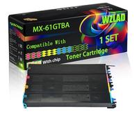 WZLAD MX-61GTBA MX-61GTCA MX-61GTMA MX-61GTYA Compatible for Sharp Toner Cartridge with Chip MX-3050V MX-3050N MX-3050 MX-3000 MX-2651 MX-2630N Printers (4-Pack BK/C/M/Y)