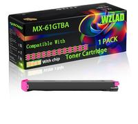 WZLAD MX-61GTBA MX-61GTCA MX-61GTMA MX-61GTYA Compatible for Sharp Toner Cartridge with Chip MX-6050 MX-5071 MX-5070V MX-5070N MX-5051 Printers (1 Pack Magenta)