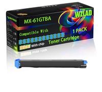 WZLAD MX-61GTBA MX-61GTCA MX-61GTMA MX-61GTYA Compatible for Sharp Toner Cartridge with Chip MX-6050 MX-5071 MX-5070V MX-5070N MX-5051 Printers (1 Pack Cyan)