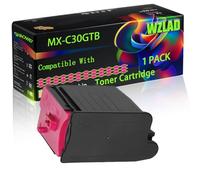 WZLAD MX-C30GTB MX-C30GTC MX-C30GTM MX-C30GTY Compatible for Sharp Toner Cartridge with Chip MX-C250F MX-C300P MX-C300W MX-C301 Printers (1 Pack Magenta)