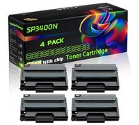 WZLAD SP3400N Compatible for Ricoh Toner Cartridge with Chip SP3400N SP3400SF SP3410DN SP3410SF SP3500N SP3500SF SP3510DN Printers (4 Pack Black)