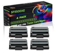 WZLAD SP3500XE Compatible for Ricoh Toner Cartridges with Chip Aficio SP3500N SP3500SF SP3510DN Printers (4 Pack Black)