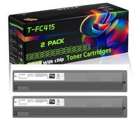 WZLAD T-FC415 TFC415 Compatible for Toshiba Toner Cartridges with Chip E-Studio 2010 2510 2515 2515AC 3015AC 3515AC 4515AC Printers (2 Pack Black)