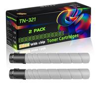 WZLAD TN-321 Compatible for Konica Minolta Toner Cartridges with Chip BizHub C224 C224e C284 C284e Printers (2 Pack Black)