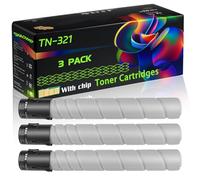 WZLAD TN-321 Compatible for Konica Minolta Toner Cartridges with Chip BizHub C224 C224e C284 C284e Printers (3 Pack Black)