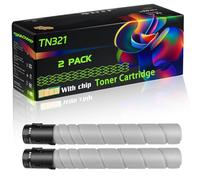 WZLAD TN321 Compatible for Konica Minolta Toner Cartridge with Chip Bizhub C224 Bizhub C284 Bizhub Printer (2 Pack Black)
