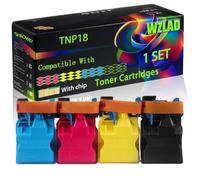 WZLAD TNP18 Compatible for Konica Minolta Toner Cartridges with Chip Magicolor 4700 Series Magicolor 4750 DN Magicolor 4750 Printers (4-Pack BK/C/M/Y)