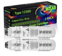 WZLAD Type 1230D Compatible for Ricoh Toner Cartridge with Chip Aficio 2015 2016 2018 2020 MP1500 MP1600 Printers (2-Pack Black)