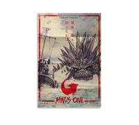 WZLLHA Godzilla Minus OneArt Canvas Vintage Print Posters for Room Modern Bedroom Decor Aesthetic Bar Cart Wall DecorUnframe-style16x24inch(40x60cm)