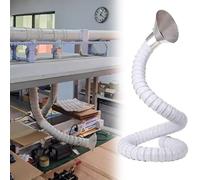 Wzmazingly 2m/6.6ft Articulated Flexible Fume Extractor Hose with Stainless Steel Hood, Industrial Dust Collection Arm for Workshop, with Adjustable Valve(White,68mm/2.7inch)