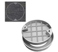 Wzmazingly 36 30 34 32 30 28 24 Inch Round Septic Tank Lid Recessed, Replacement Reinforced Stainless Steel Manhole Cover And Frame For Outside Yard Gardens, Invisible Sewer Cover(Diameter 80cm/32in)