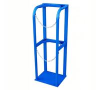 Wzmazingly Heavy Duty Freestanding Gas Cylinder Storage Rack - Oxygen, Propane, CO2 & Nitrogen Tank Holder Stand for Industrial, Workshop & Garage Use(Blue,Ø27cm/35x30x100cm)