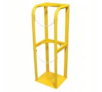 Wzmazingly Heavy Duty Freestanding Gas Cylinder Storage Rack - Oxygen, Propane, CO2 & Nitrogen Tank Holder Stand for Industrial, Workshop & Garage Use(Yellow,Ø24cm/31x30x100cm)
