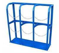 Wzmazingly Heavy Duty Freestanding Gas Cylinder Storage Rack - Oxygen, Propane, CO2 & Nitrogen Tank Holder Stand for Industrial, Workshop & Garage Use(Blue,Ø27cm/95x30x100cm)