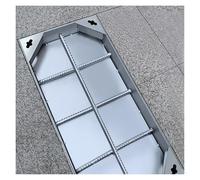 Wzmazingly Invisible 304 Stainless Steel Manhole Cover, Rectangular Recessed Septic Tank Lid With Lifting Hook And Base, For Driveways/Yards(50x60cm)