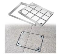 Wzmazingly Invisible Septic Tank Cover, Recessed 304 Stainless Steel Square/Rectangle Replacement Manhole Covers For Ground Utility(45x45cm)