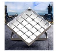 Wzmazingly Outdoor Yard Invisible Manhole Cover, Recessed Rectangular Stainless Steel Sewage Cover And Base, Metal Inspection Covers For Septic Tanks(30x55cm)