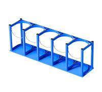 Wzmazingly Oxygen Tank Holder, Heavy-Duty Steel Rack with Safety Chain for Oxygen and CO2 Tanks, Storage Solution for Workshop and Garage(Blue,L-93cm)