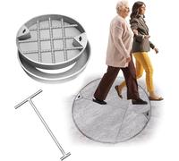 Wzmazingly Round Manhole Cover And Frame 36 34 32 30 28 Inch, Replacemnt Septic Tank Lid Flush Mount, Reinforced 304 Stainless Steel Sewer Cover For Yard Garden Pavement(Dia 70cm/28in)