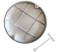 Wzmazingly Round Recessed Sewage Basin Cover, Invisible Stainless Steel Septic Tank Lid, Heavy Duty Metal Inspection Cover For Driveway, Yard, Grass(Diameter 60cm/24in)