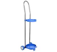 Wzmazingly Stainless Steel Oxygen Cylinder Trolley Stand with Silent Wheels and Steel Ring, Portable Oxygen Tank Cart for 10L 15L 20L Cylinders(H 80cm/10L)