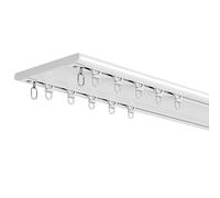 Wzmazingly Ultra-thin Double Curtain Track, Ceiling Mount, Aluminum Silent Sliding Curtain Rail, For Room Divider, Windows, Easy To Install(1.5m)