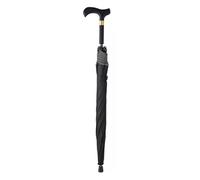 Wzmazingly Walking Sticks Umbrella, 2-in-1 Travel Walking Sticks Crutch Umbrella Windproof Cane Parasols Lightweight Men Women Crutch Umbrella(Black)