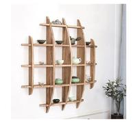 Wzmazingly Wall-Mounted Cup Rack, Solid Wood Tea Cup Holder, Retro Coffee Mug Display Shelf, Stable, for Teacups, Small Wine Glasses and Coffee Cups(Natural)