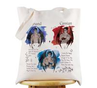 WZMPA ACOTAR Characters Tote Bag Feyre & Tamlin Fans Gift Night Court Bookish Shoulder Bag Night Court Merch (Rhysand Cassian TG)