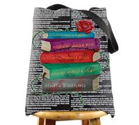 WZMPA ACOTAR Tote Bag Sarah Fans Gift Fiction Novel Series Canvas Shoulder Bag Fantasy Author Support Gift, Five Book Bl T