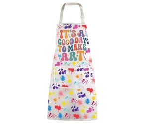 WZMPA Artist Painters Apron With Pockets Art Teacher Gift It's A Good Day To Make Art Adjustable Apron For Art Lover Student, Make Art F White