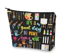 WZMPA Artist Painters Cosmetic Bag Art Teacher Gift It's A Good Day To Make Some Art Travel Zipper Pouch Bag For Art Teacher Student, Make Some Art, Fit