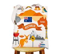 WZMPA Australia Trip Tote Bag Australia Landmark Theme Gift Australia Sydney Opera Shoulder Bag Australia Travel Culture Gift, Australia Tg
