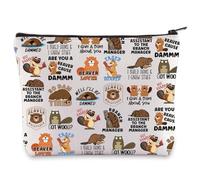 WZMPA Beaver Cosmetic Bag Beaver Lover Gifts are You Beaver Cause Dammm Zipper Bags Beaver Whisperer Gift (So Dam Tired)