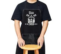WZMPA Best Dad Ever Kitchen Apron Dad Cooking Gifts Chef Daddy Adjustable Apron With Pocket For Cooking Baking Grilling, Best Dad Apron, Medium